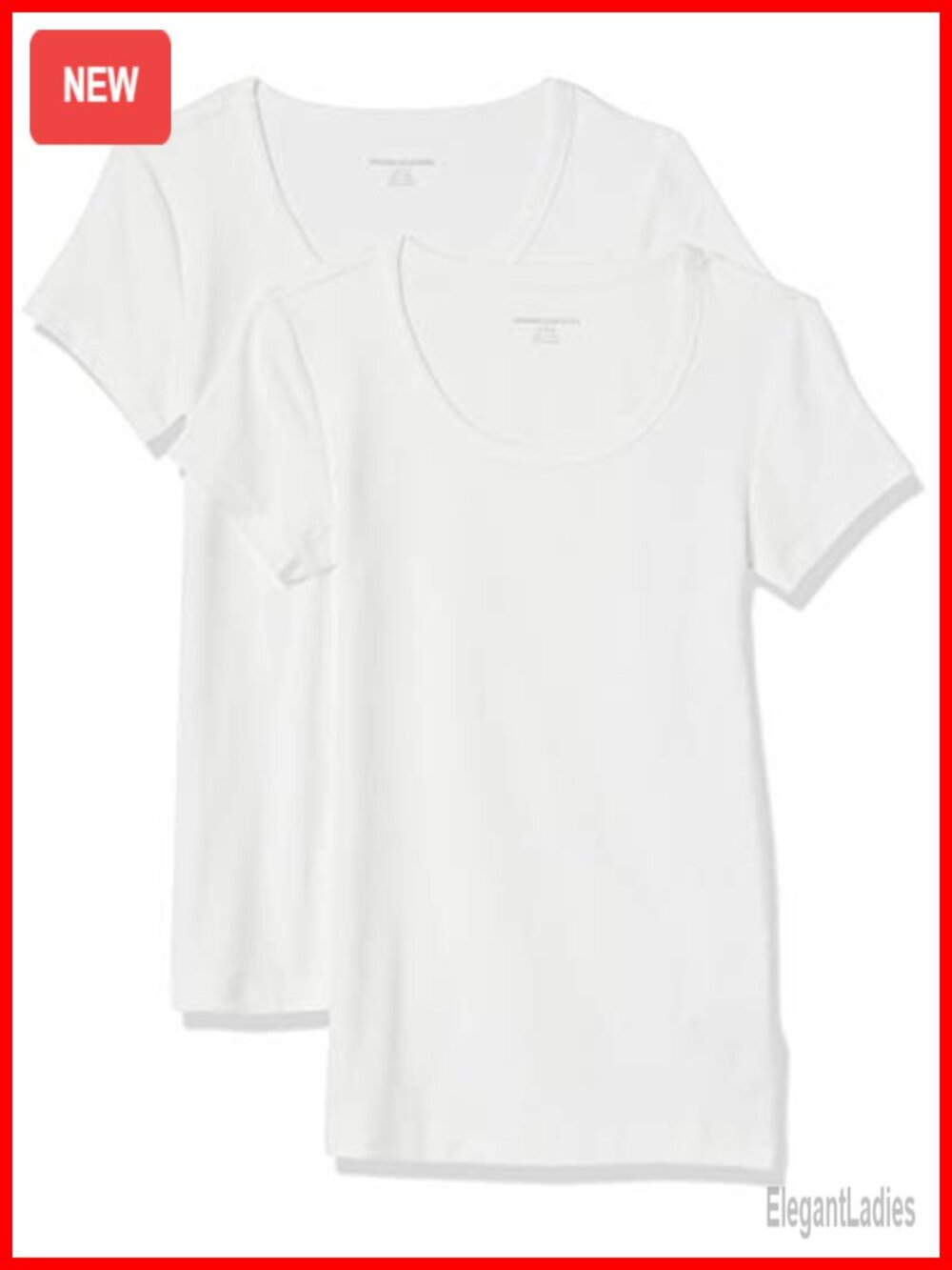 Women's Slim Fit Cap Sleeve Scoop Neck T-Shirt 2 Pack
